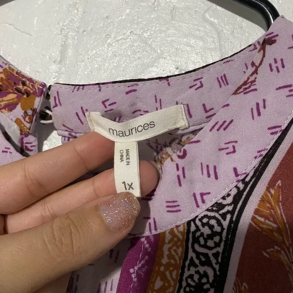 Maurices Floral Boho Peasant Blouse Top - Picture 10 of 10